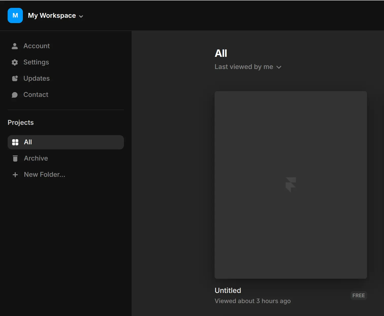 Framer dashboard new project