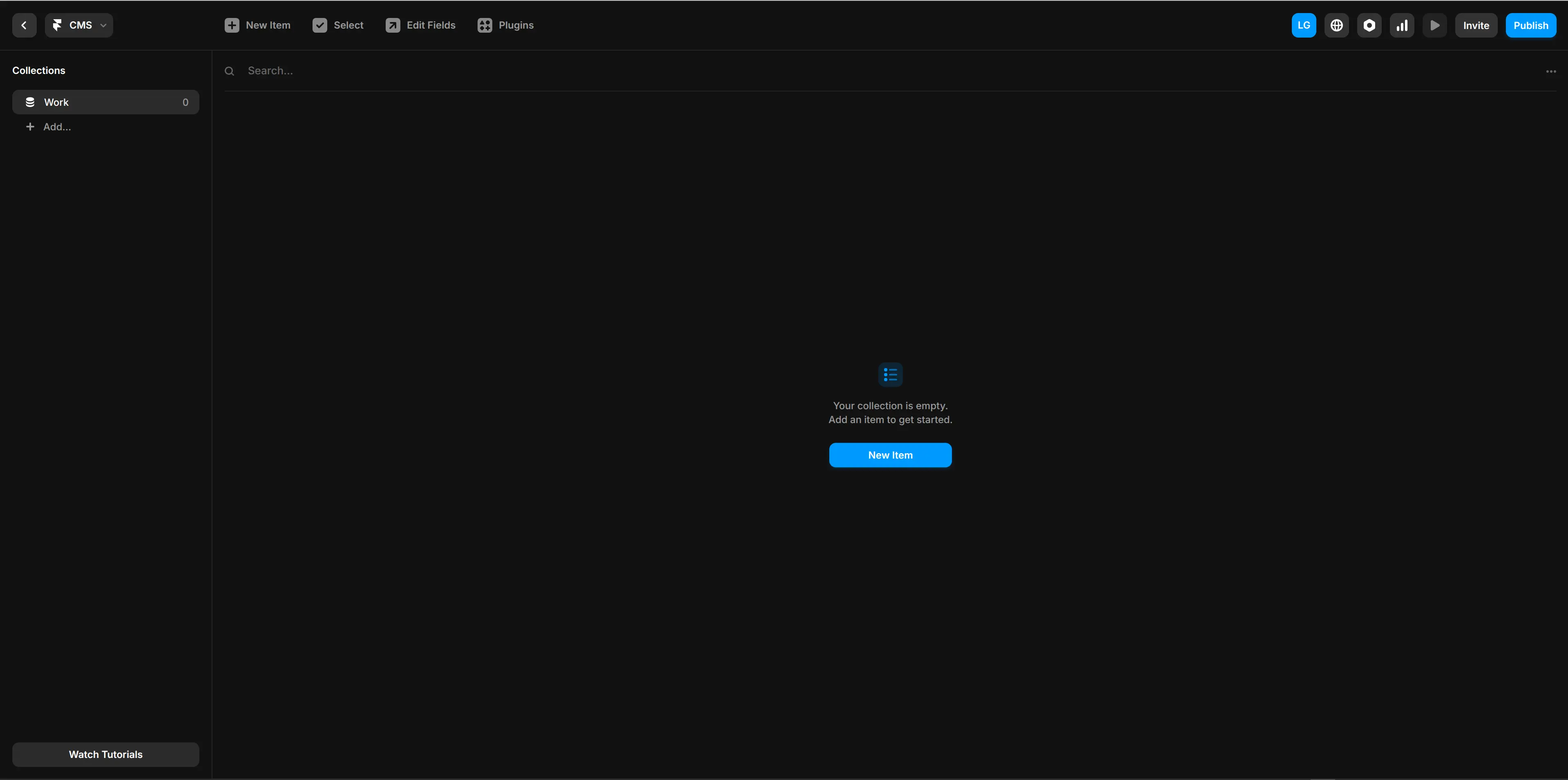 Framer left menu no new blog option